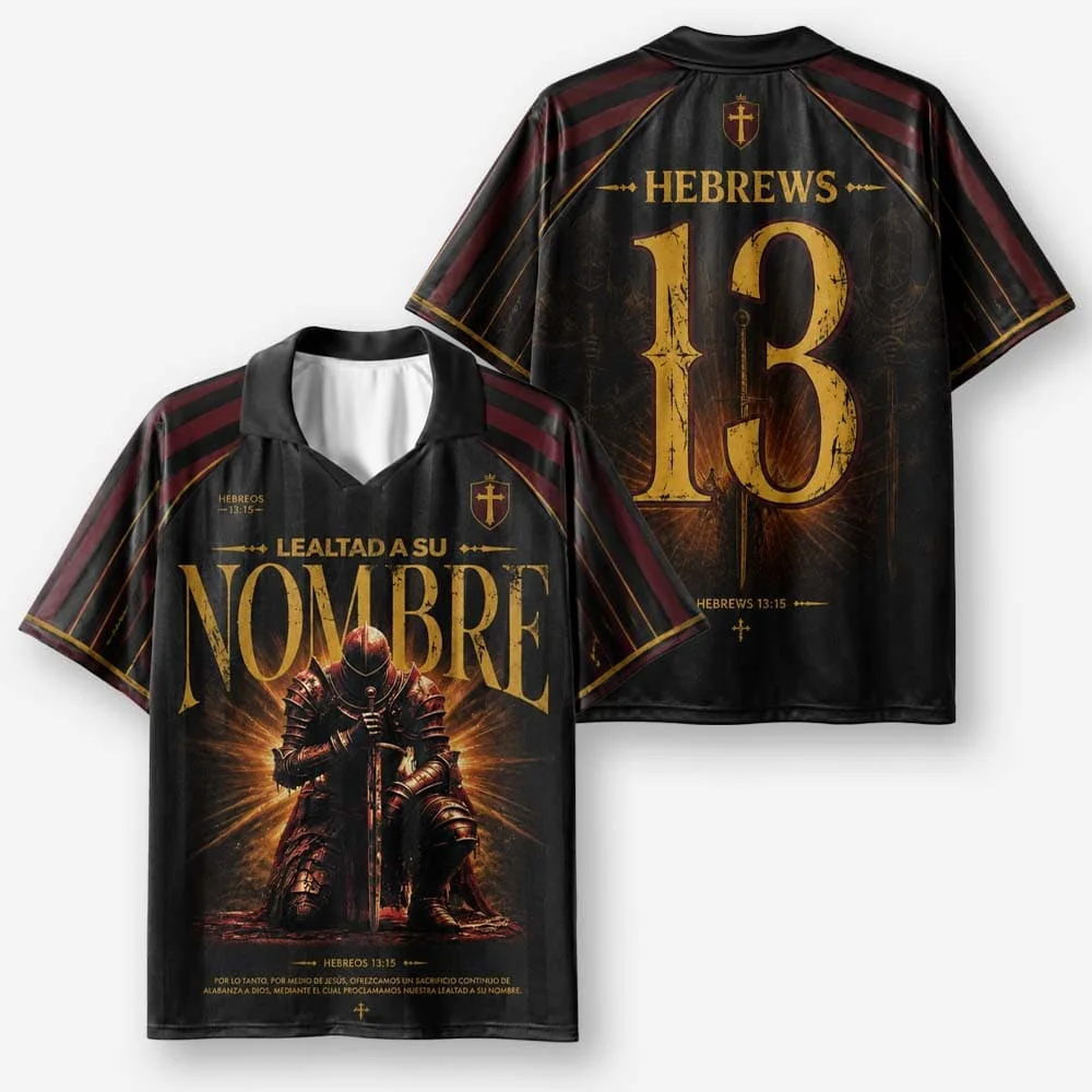 2026 New Lapel Polo Short Sleeved Shirt Retro Christian Cross Religious Pattern Printed T-shirt Fitness Training T-shirt