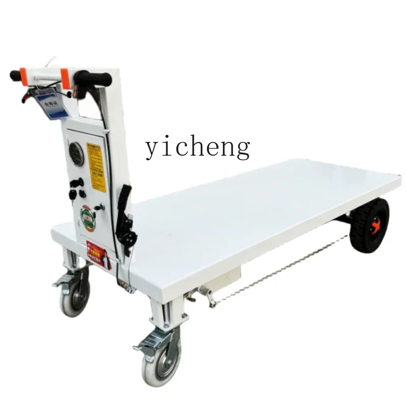 

ZK electric flat plate handling four-wheel workshop turnover warehouse logistics trolley for construction site