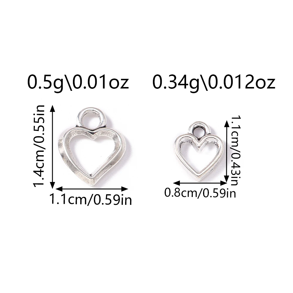 Tusember 30 Stück Legierungsanhänger, Metall-Herzanhänger für DIY, niedliche Ohrringe, Halsketten, handgefertigter Schmuck, Bastelbedarf – Detail 1