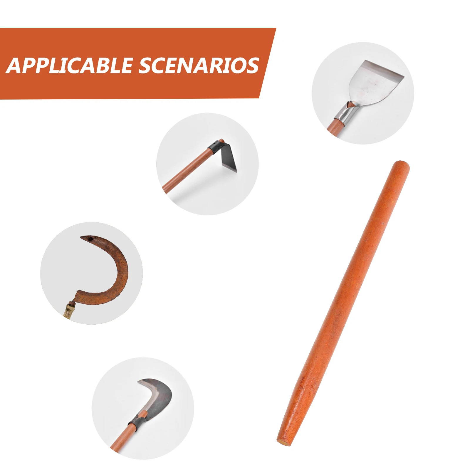 Замена деревянной ручки из твердой древесины для садовых инструментов, мотыковые лопаты, практичная ручка для фермерского инструмента, деревянная ручка лопаты