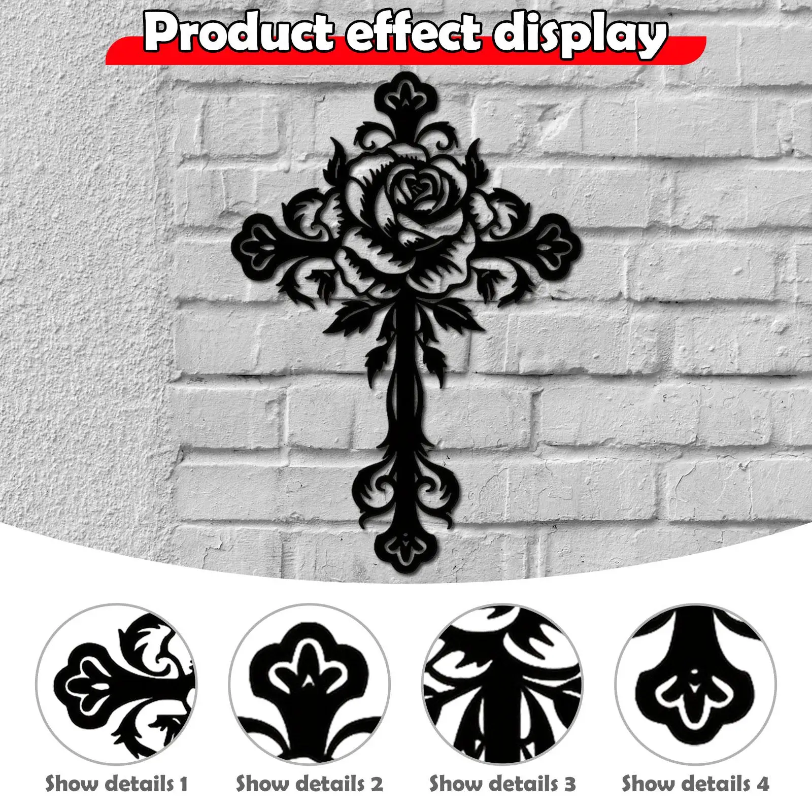 

Metal Cross Wall Art Metal Wall Art Decoration for Garden Backyard Balcony