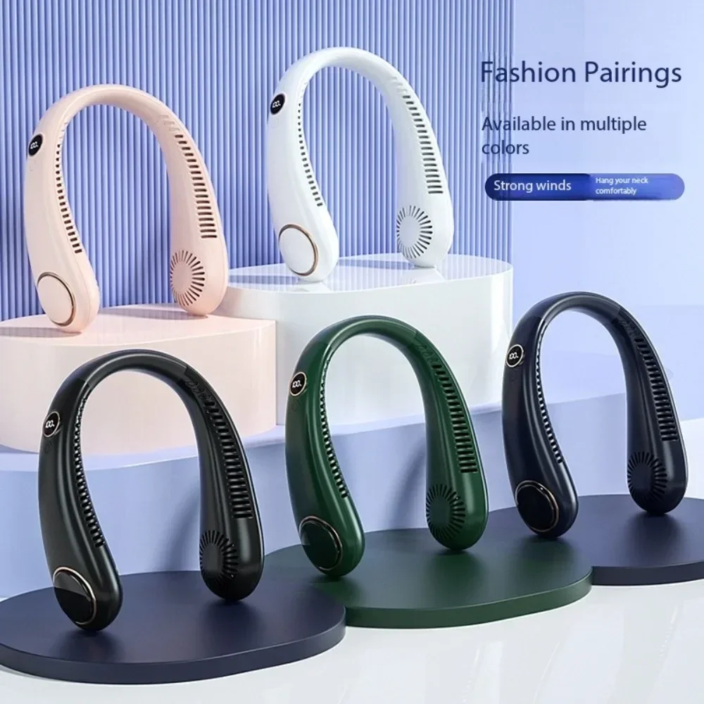 

2025 new neck hanging fan portable portable portable small USB small fan neck hanging electric fan charging bladeless