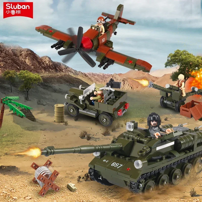 998PCS Kursk Battle Scene Building Blocks WW2 Classic Tank Aircraft Mortar Model Bricks With Mini Figures Dolls Kids Toys Gifts