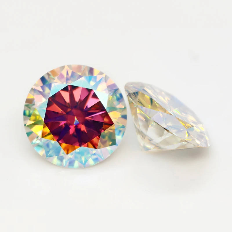 Moissanite Stone New AB Color Round Cut 3.0-12.0mm Pass Diamond Tester with GRA Certificate for Moissanite Jewelry Making