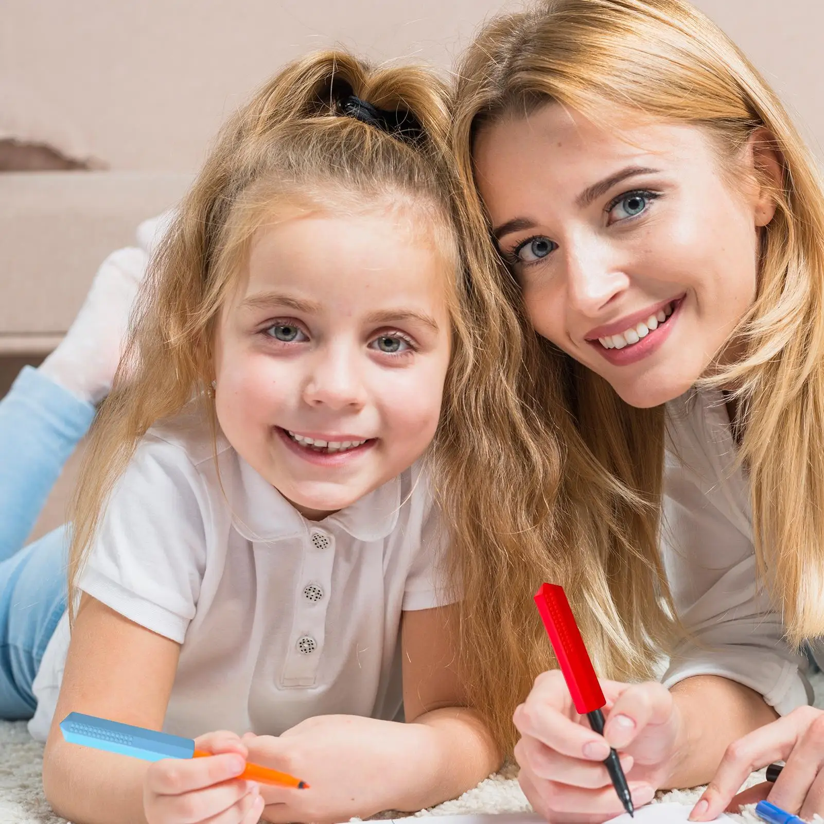 실리콘 감각 연필 토퍼 3개 세트 귀여운 감각 운동 씹기 보조 토퍼 씹을 수 있는 연필 토퍼 소년 소녀용