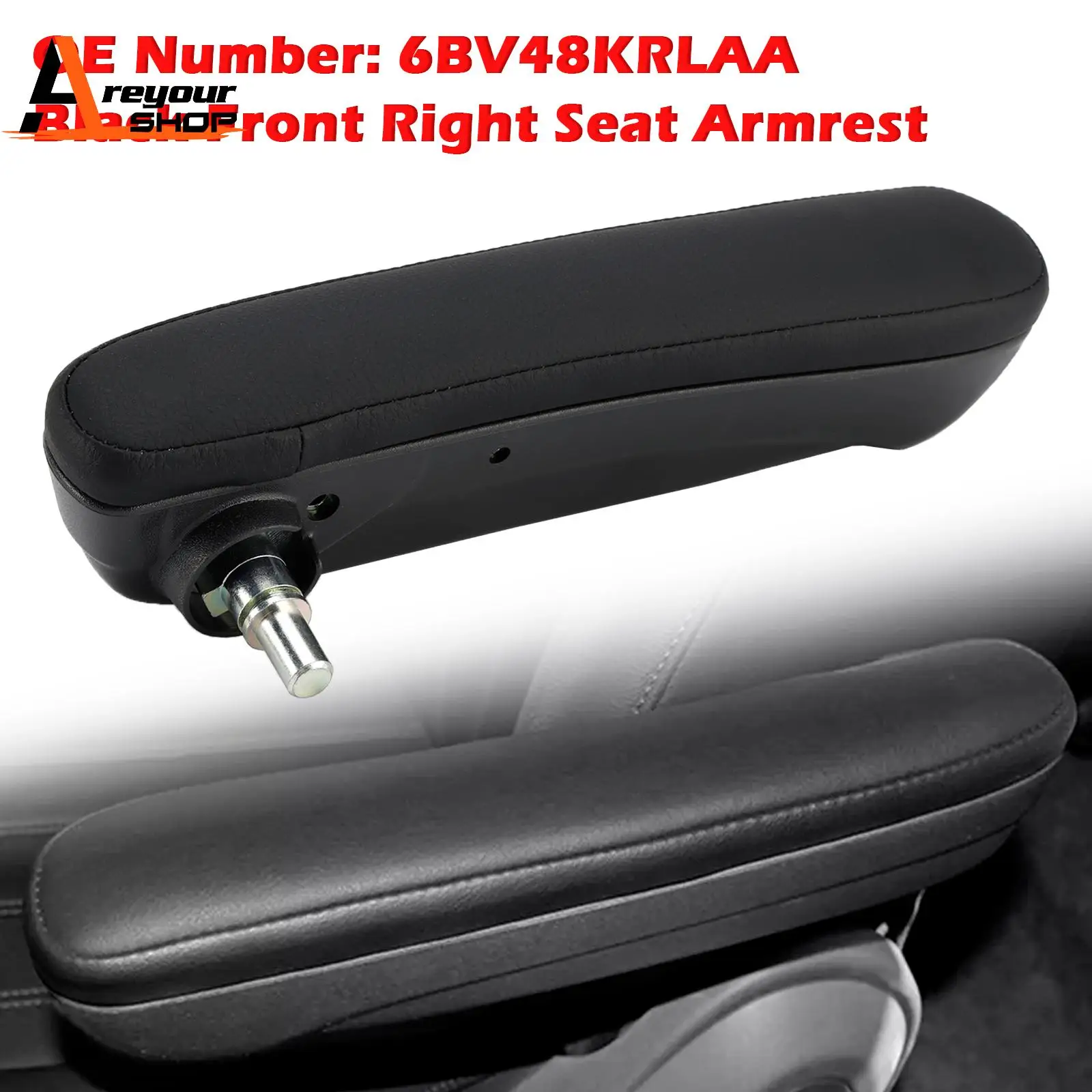 

Black Front Right Seat Armrest 6BV48KRLAA for Fiat 500 Abarth 2016-2019