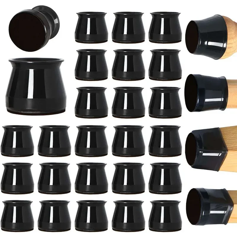 4/24pcs Silicone Chair Leg Protectors with Felt Pads – Scratch-Free Furniture Caps, Easy Glide, Noise-Reducing image 3