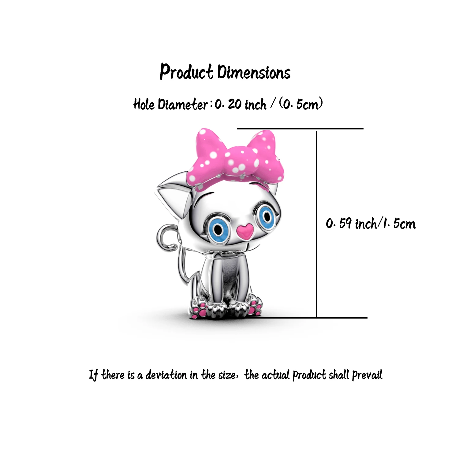 Manyilus S925 Silver Bow Kitty Sundae Charm for Original Bracelet, Cute Animal Dessert Jewelry Pendant DIY, Sweet Kawaii Gift - view 5