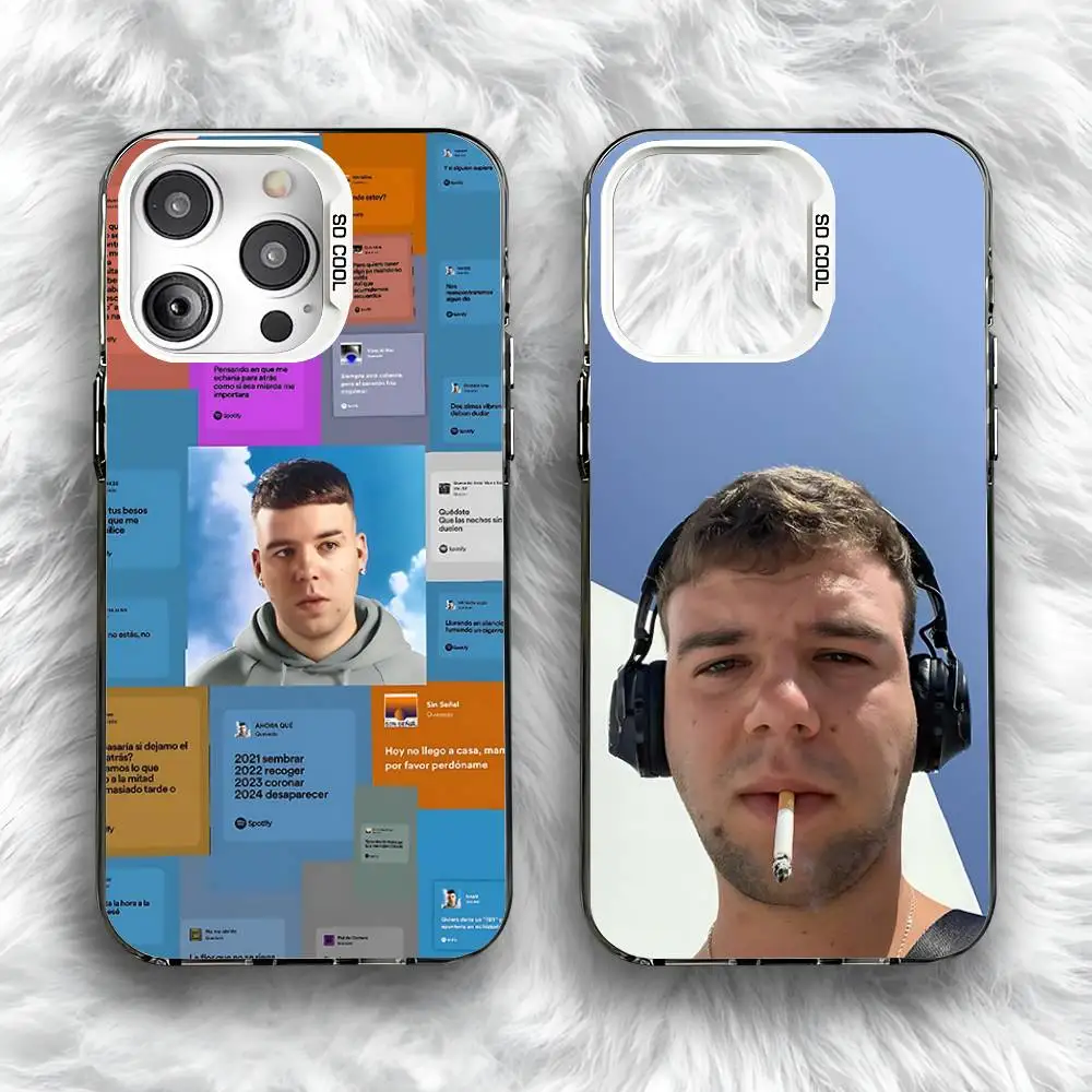 

Buenas Noches Quevedo Phone Case For iPhone 16,15,14,13,12,11,Pro,Max,Plus,Mini,SE Anti Fall Gray White Matte Hard Bumper