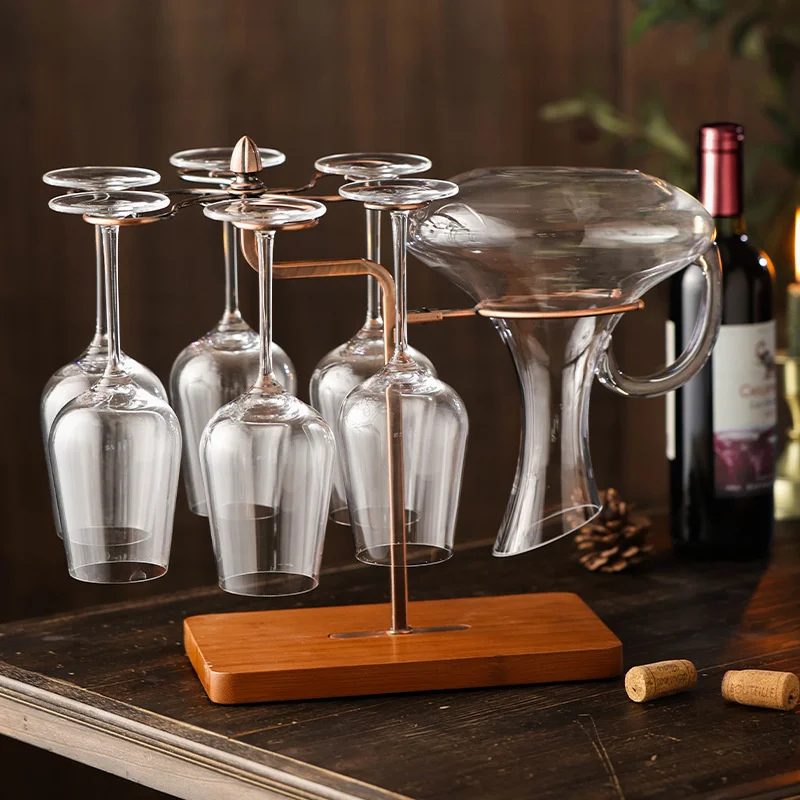 

Metal Suspended Vinous Glass Shelf Household Liquor Base Luxe Modern Bar Storage Chic Goblet Stowage Stylish Unit