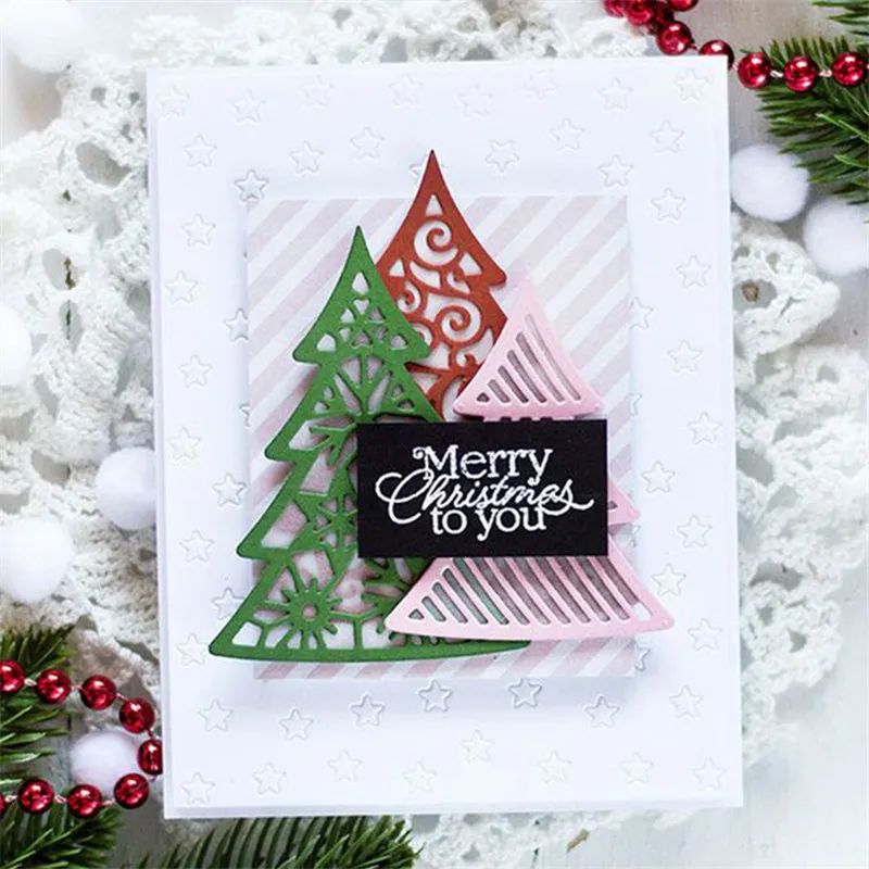 Christmas tree frame background Metal Cutting Dies Stencils For DIY Scrapbooking Decorative Embossing Handcraft Template