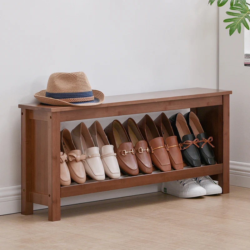 

Space-Saving Bamboo Shoe Bench 20cm Ultra-Narrow Stool Multi-Functional Entryway Seating & Storage Solution for Compact Hallways