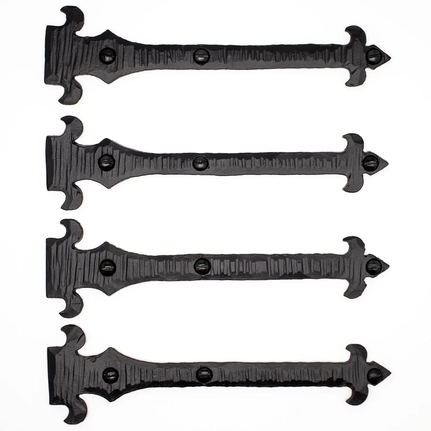 

Decorative Black Wrought Iron Strap Hinges 6 Inch Set of 4 Faux Wrought Iron Straps for Barn Doors & Shutters Rustic