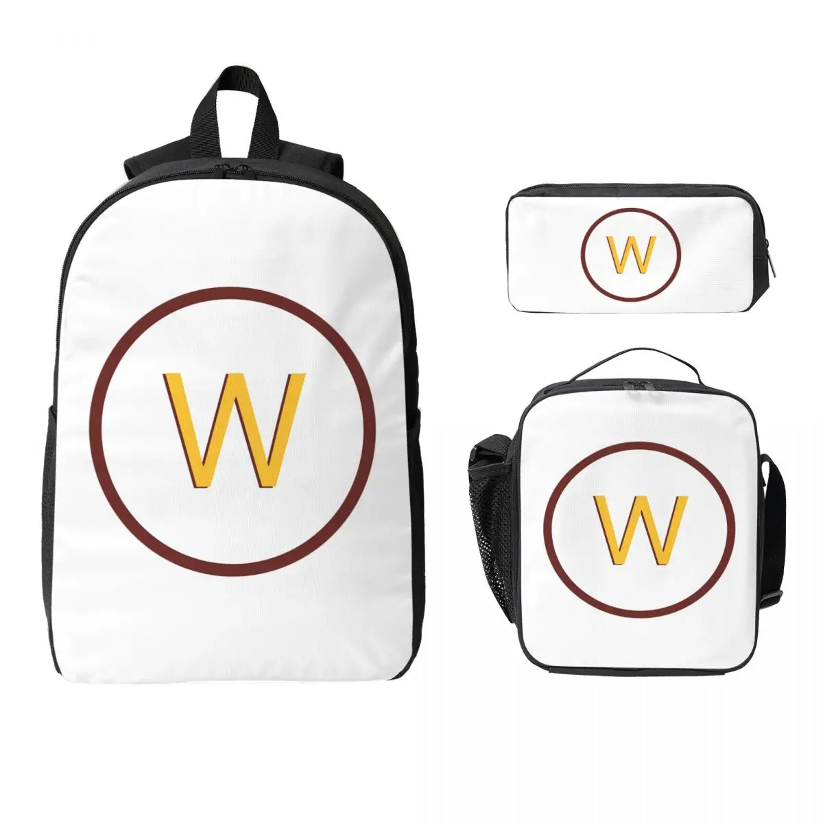 

Washington Commanders Football Team Backpack Student BookBag School Bag Shoulder Bags 3ps Insulated Lunch Bag Pencil Case