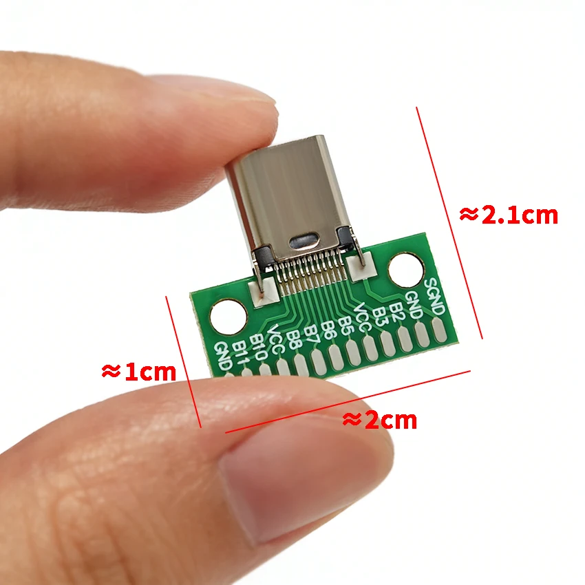TYPE-C 24P Male Female Plug Receptacle for Current Testing PCB Adapter USB Clamp Board Solded DIY with Test Board