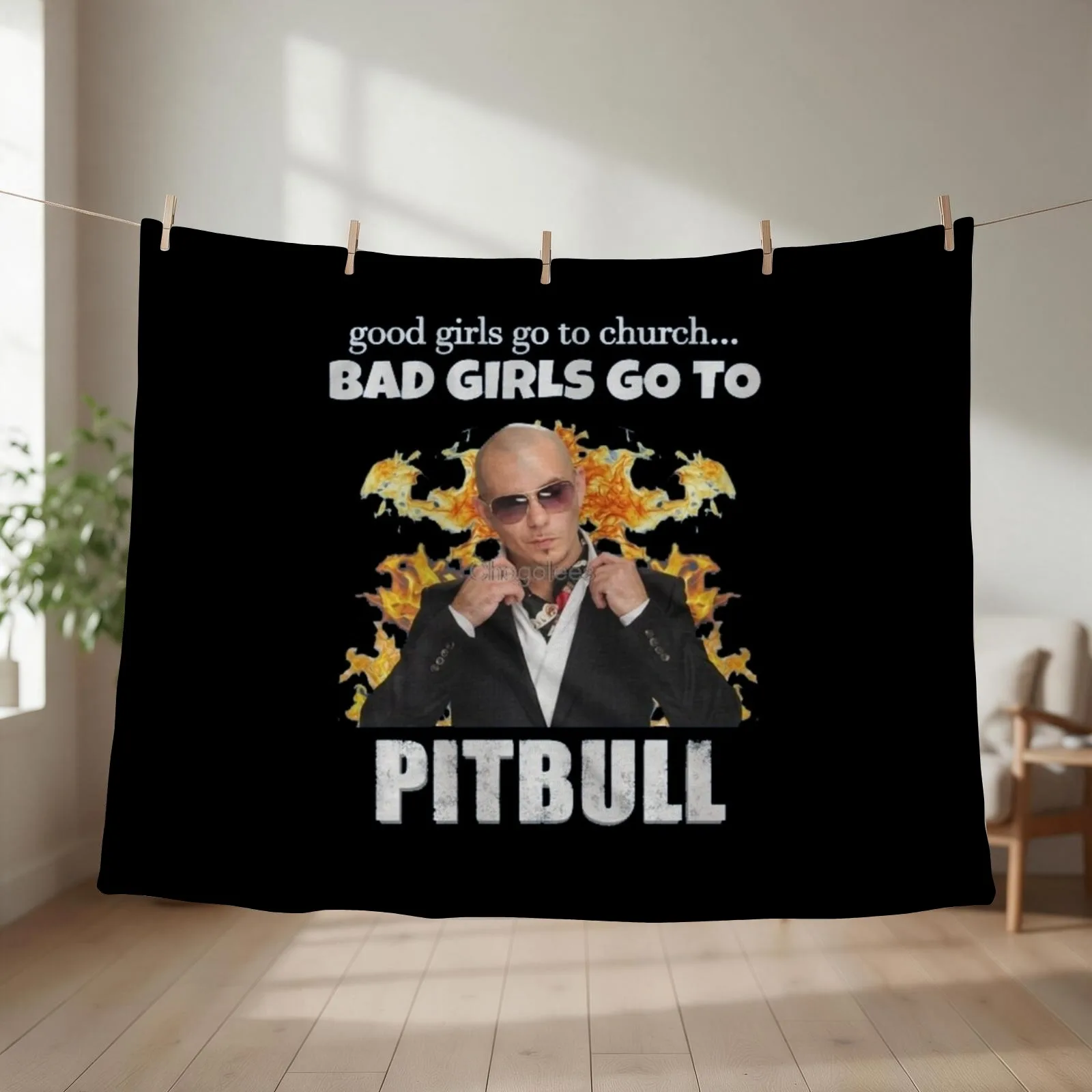 *EXCLUSIVE* Best Selling Pitbull Singer Throw Blanket halloween Flannels Moving Soft Blankets