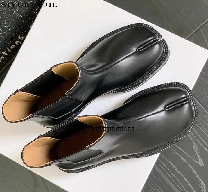 2024 New Design Ladies Shoes Tabi Ninja Moccasins Round Split Toe Autumn Winter men Boots Elegant Women Genuine Leather Boots