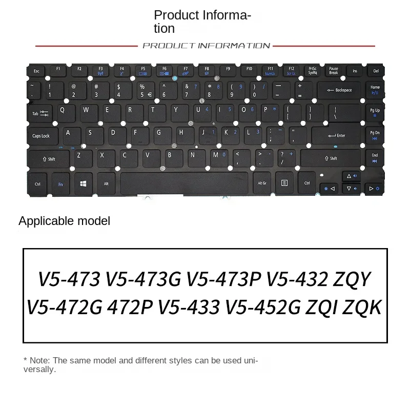 

Замените костюм для клавиатуры ноутбука ACER V5-452G 432 433 ZQI ZQK V5-472G V5-473 ZQY