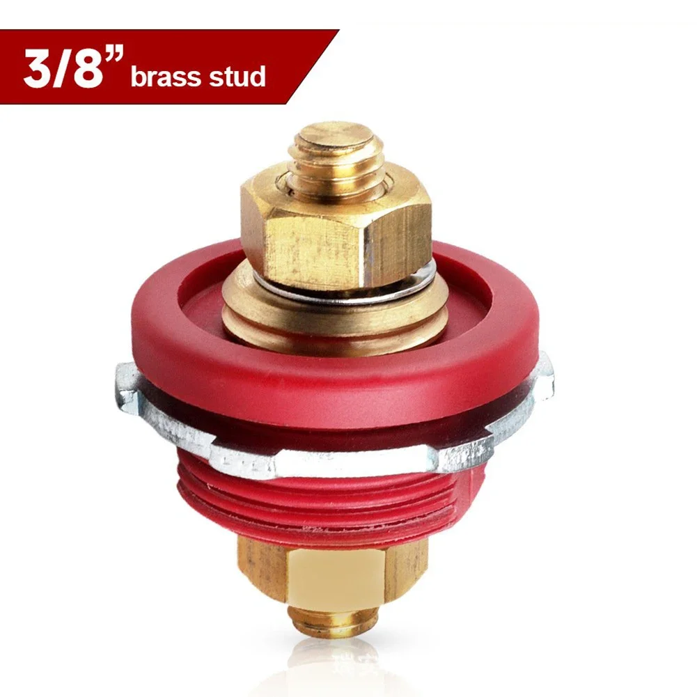 

Brass Replacement Terminal Kit for 38 Stud Remote Battery Power Post Connector Mounting Hole Size 1 25 inches Red/Black Color