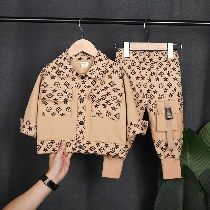 

18M-5T spring autumn children kids boys fashion casual coat pants sets suits