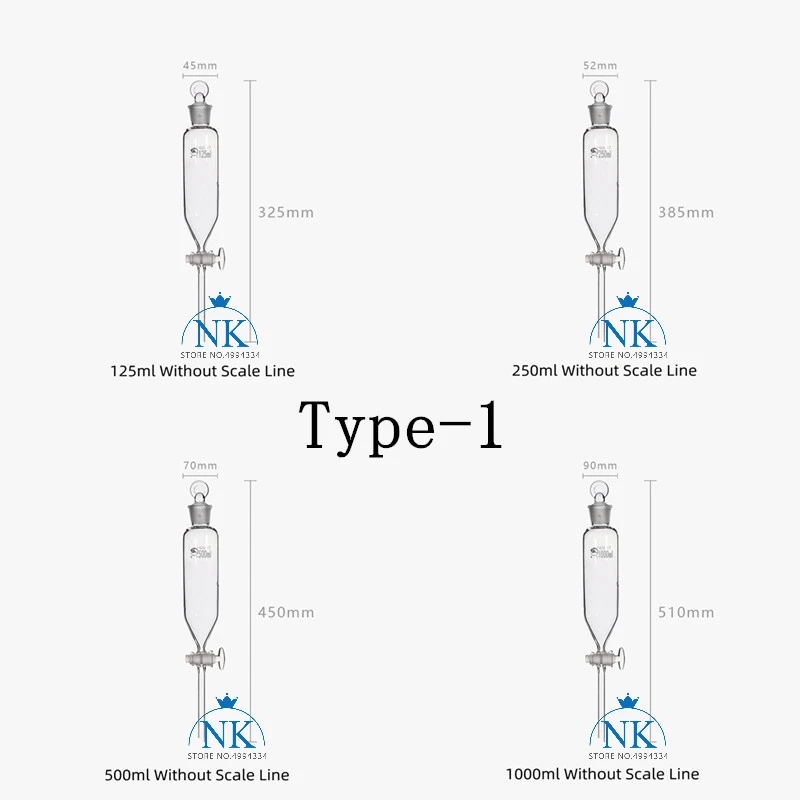 1Pcs/Lot Cylindrical separatory funnel, Graduated cylindrical separatory funnel,Constant pressure separating funnel