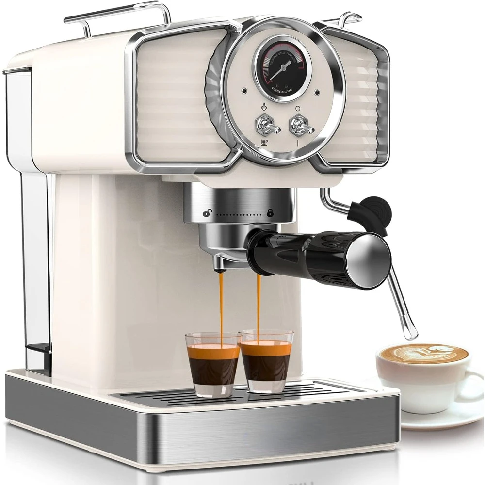 Máquina de café Espresso Retro, vaporizador de leche, varita para capuchino, Latte, Macchiato, 1.8L, 20 Bar