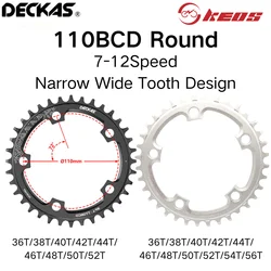 DECKAS KEOS 110BCD Chainring 36T-52T Bicycle Chainwheel forShimano SRAM 5 Bolt Road Bike Narrow WideCrank Bike Accessories