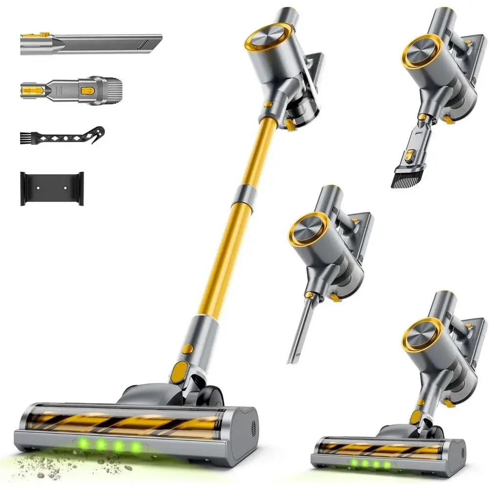 Powerful 40KPA Suction Vacuum Cleaner with 45 Min Battery Life, Detachable Battery, 1.5L Dustbin, Suitable for Pet Hair, Carpets