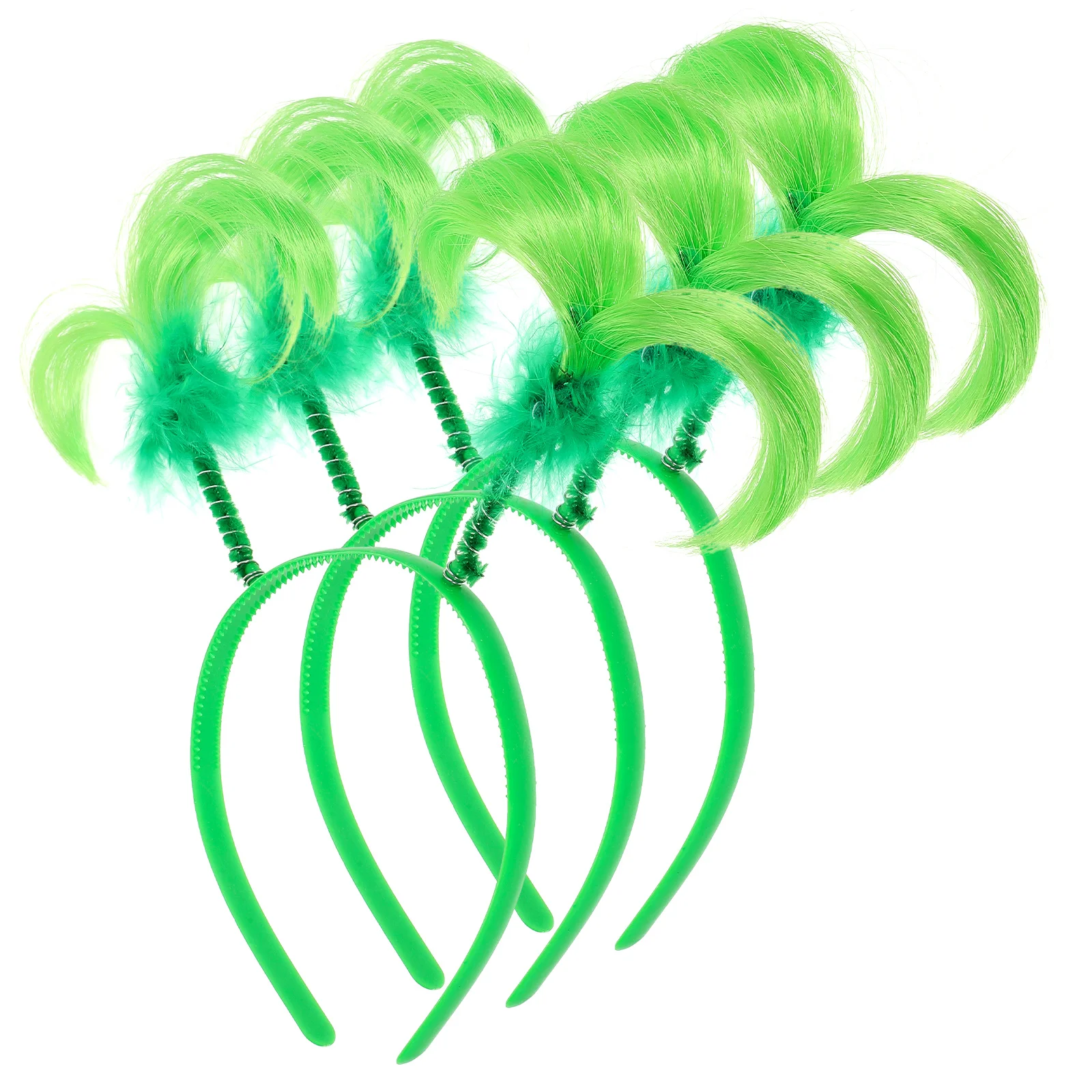 

3pcs Prom Headband Green Decor Carnival Party Headdress Funny Adult Festival Cosplay Bopper Birthday Spring Headbands