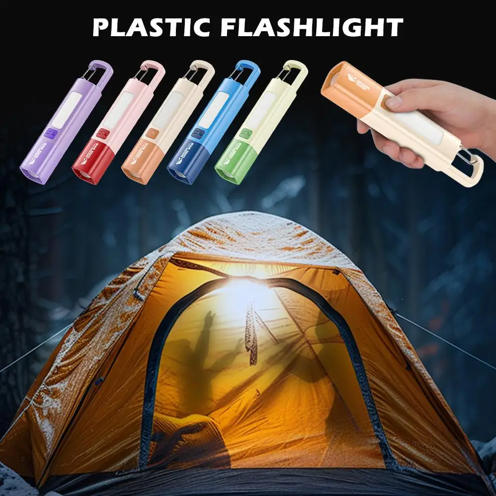 

Portable High Brightness Colorful Flashlight With Lock Zoom Three Flashlight Level With Telescopic Camping Adjustment Buckl F1G3