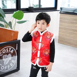 Winter Style Chinese Boys and Girls Traditional Children's Clothing Personality Printed Dragon, Tang Suit 2-10 Years Old