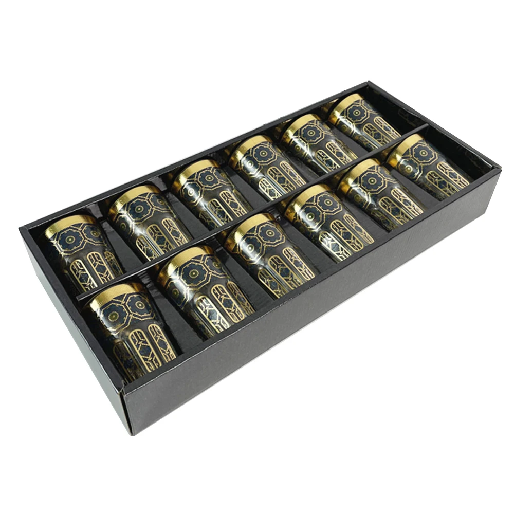 Middle East gold stamping glass teacup, Restaurant coffee cup, Home Decor Table Serving, Moroccan Glass Tea Cup, 12-piece/set