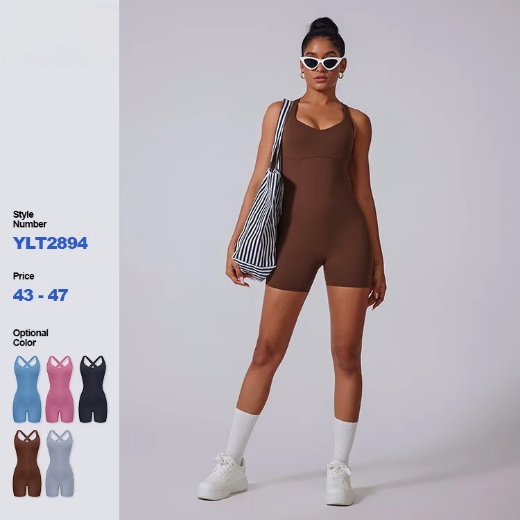 

New Cross Ba Hollow out Beautiful Ba Yoga Onesie ort Pants High Support Women's Fitn Clothing Inteated Suit