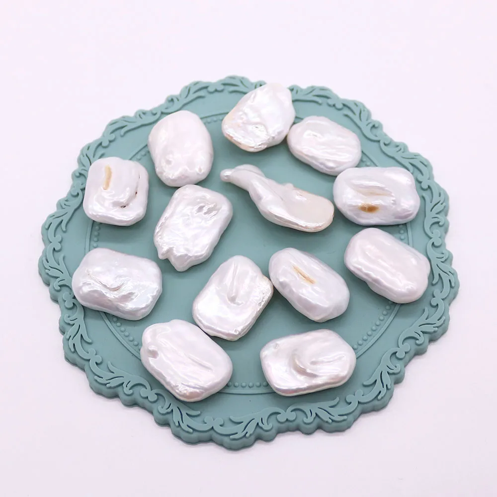 

White Natural Freshwater Pearl Beads Irregular Rectangle Nonporous Loose Bead DIY Woman Necklace Bracelet Jewelry Accessory 5pcs