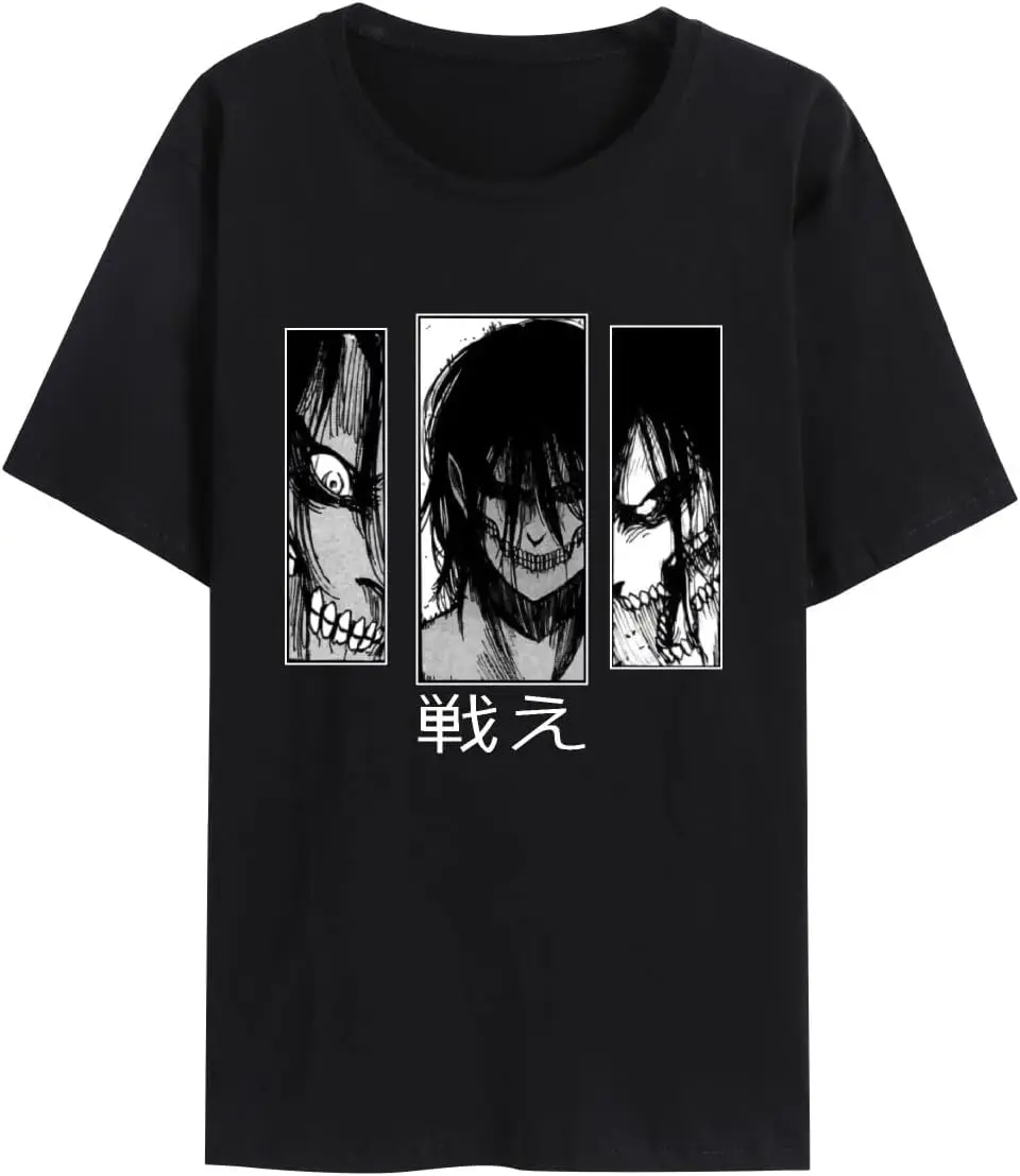 Attack Titan Survey Corps Cosplay Short Sleeve Novelty Comfortable Eren Yeager Unisex T-Shirt