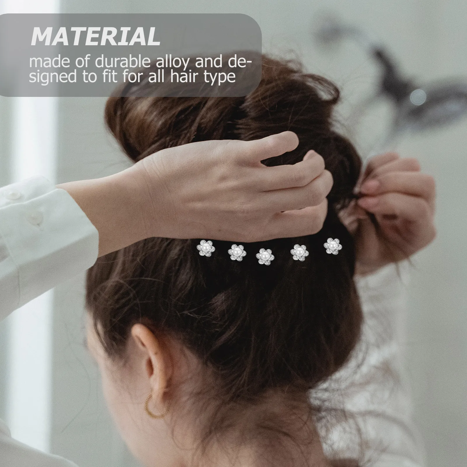 

12pcs Spiral Rhinestone Hair Clips Pins Rhinestone Pearl Clips for Women Long Hair Styling Accessories Durable Alloy