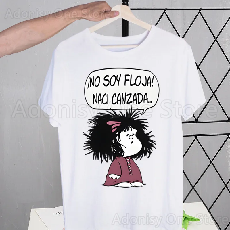 

Mafalda комикс Ulzzang мультфильм кавайная Футболка Мужская Новая повседневная футболка с коротким рукавом мужская Манга футболка унисекс футболки