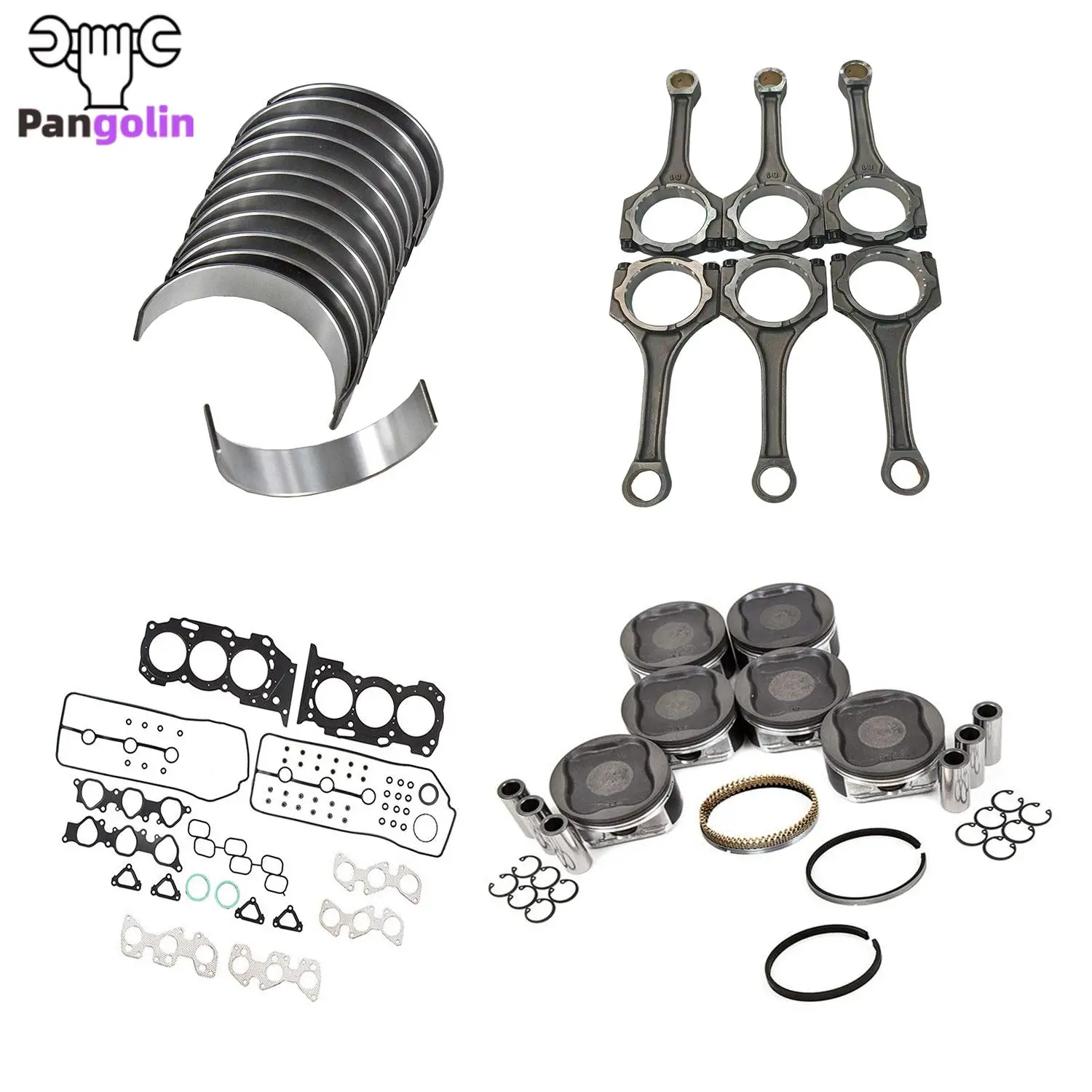 1set Engine Rebuild Kit For 2003-2009 Toyota 4Runner FJ Cruiser Tacoma 4.0 1GRFE HS26290PT 13101-0P020 MB2050 RB969 13201-39126