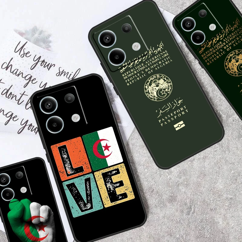 Algerian Passport Flag Case For Xiaomi Redmi Note 12 11 9 10 13 Pro Plus 12S 11S 10S 9S Redmi 13C 9C 10C 12C Cover