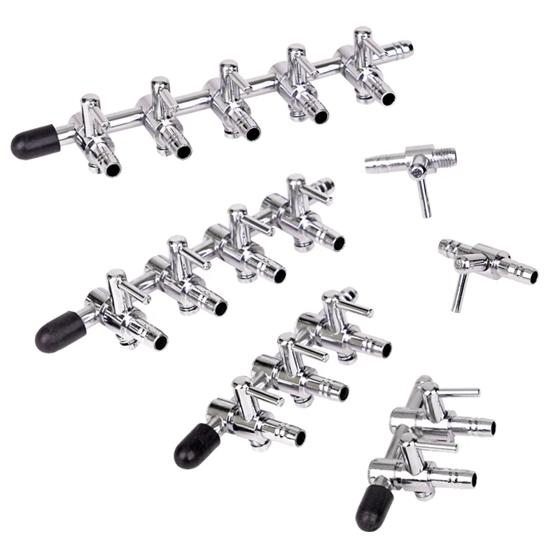 Aquarium Air Distributor Stainless Steel Air Splitter Flow Controller Pump Switch Valve Tap Fish Tank Oxygen Pump Accessories