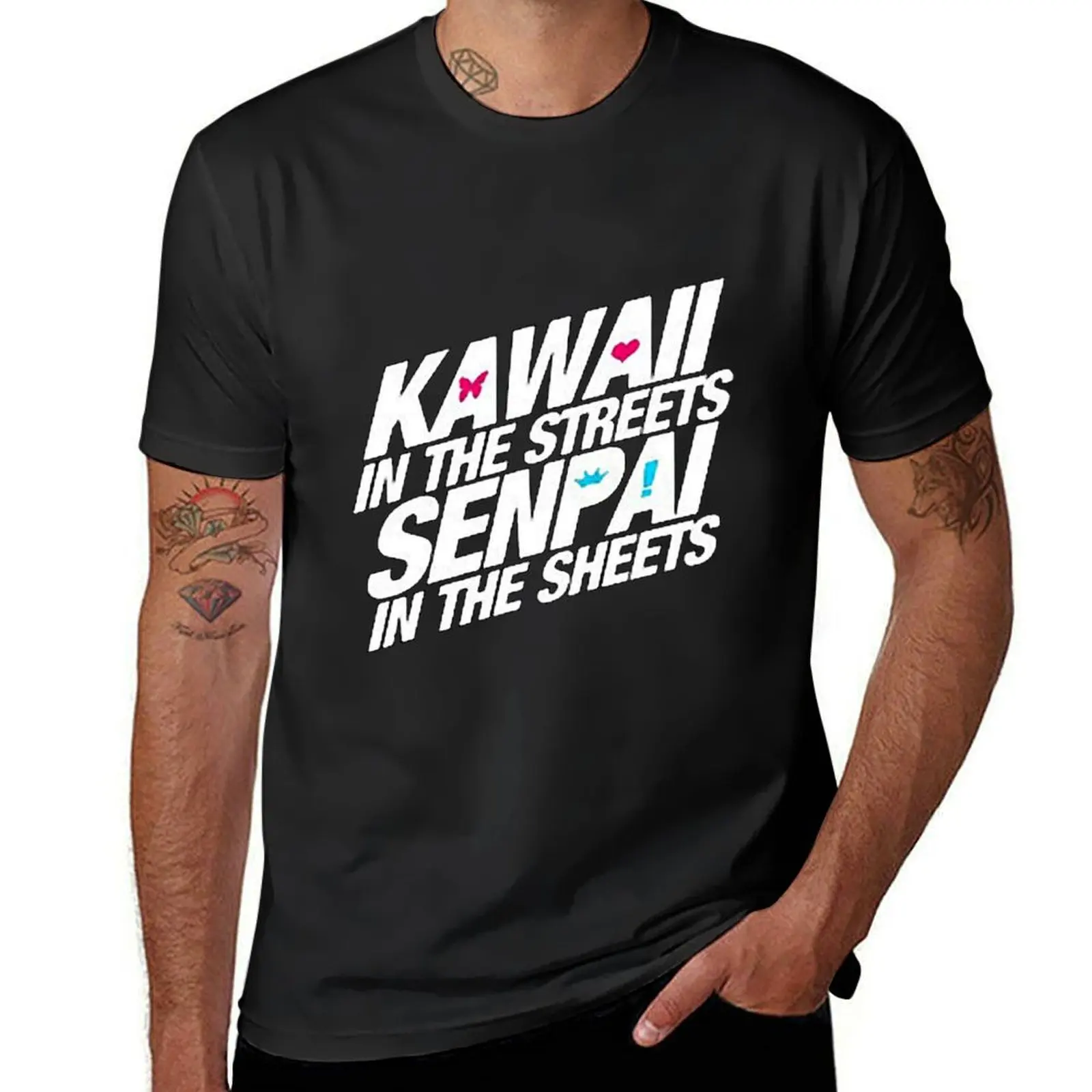 Kawaii on the street senpai in the sheets T-Shirt plain oversized mens plain t shirts