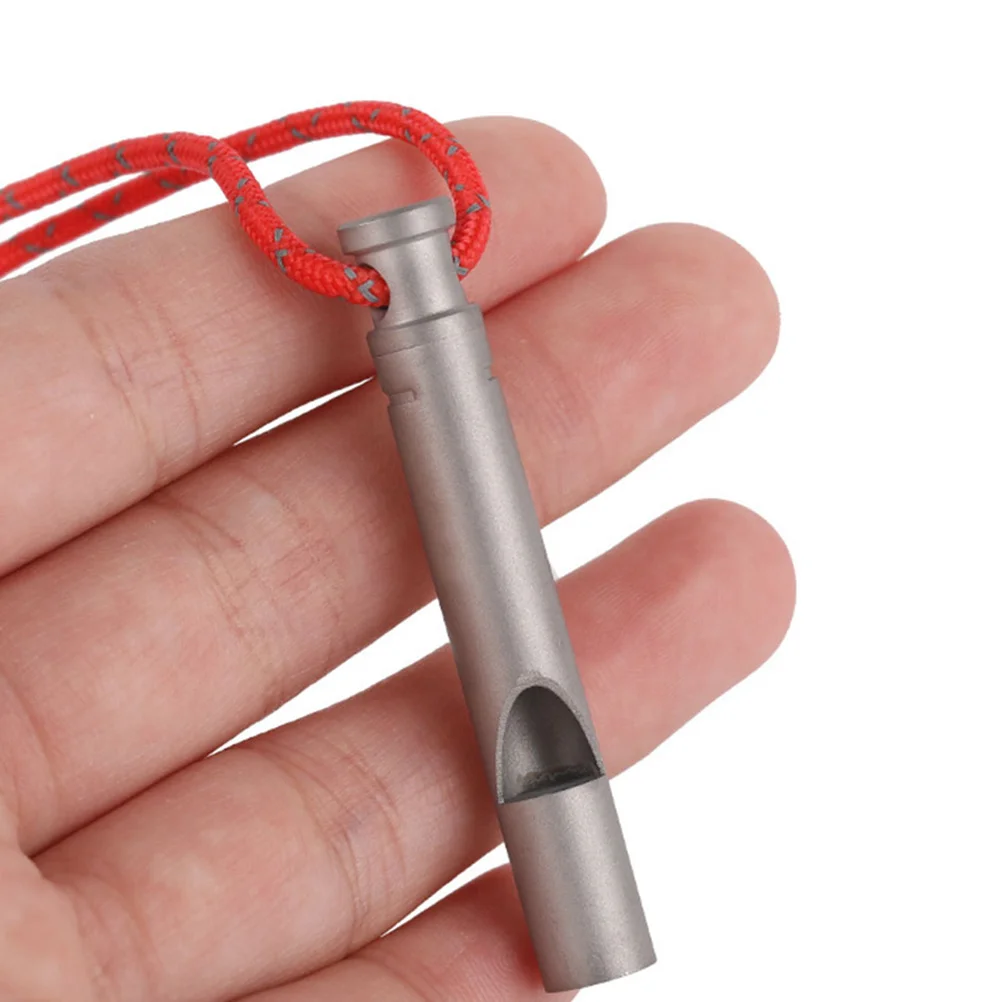 

Whistle Emergency Survival Camping Accessories Metal Hiking Decorate Silver Titanium