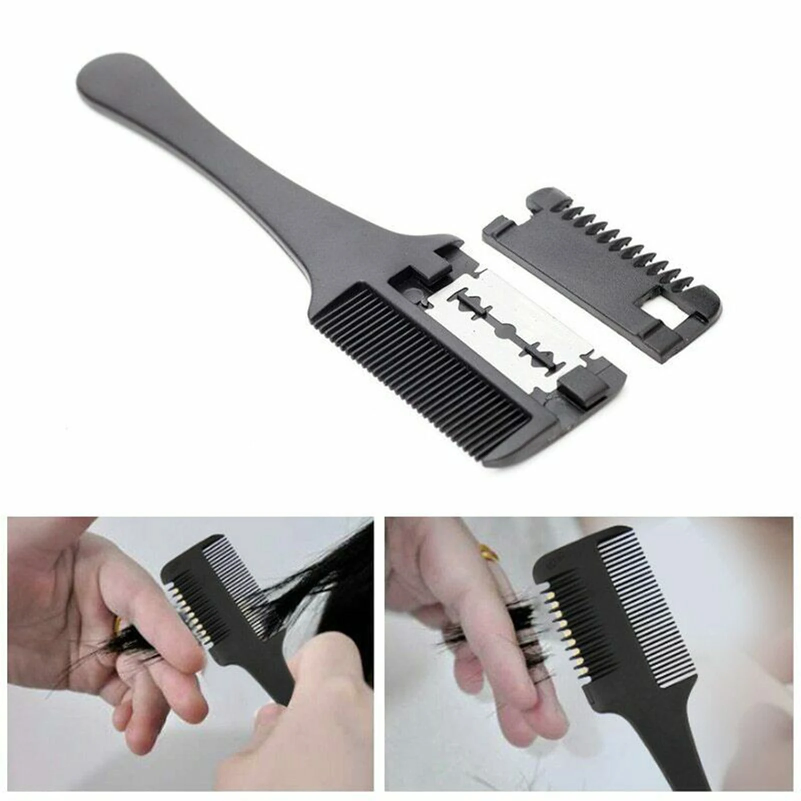 Double Sided Hair Razor Comb Blades Inside Cutting Thinning Barbers for Daily DIY Home Hair Styling image 2