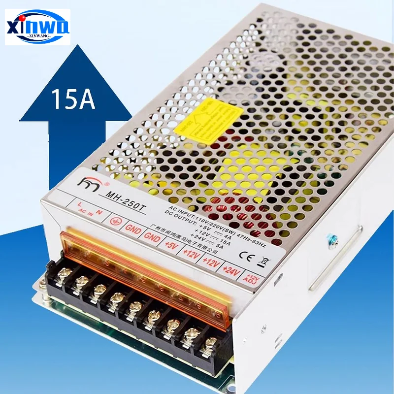 MH-250T Power Supply Dc 5v 4a 12v 15a 24v 5a Coin Arcade Game Claw Crane Vening Machine Pinball Parts Transformer Switch