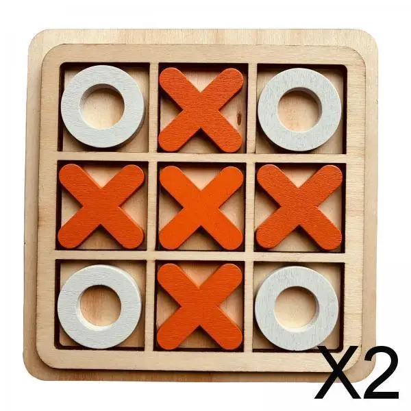 

2X Classical Wooden Board Tic TAC Toe Game Funny Table Game for Adult Children