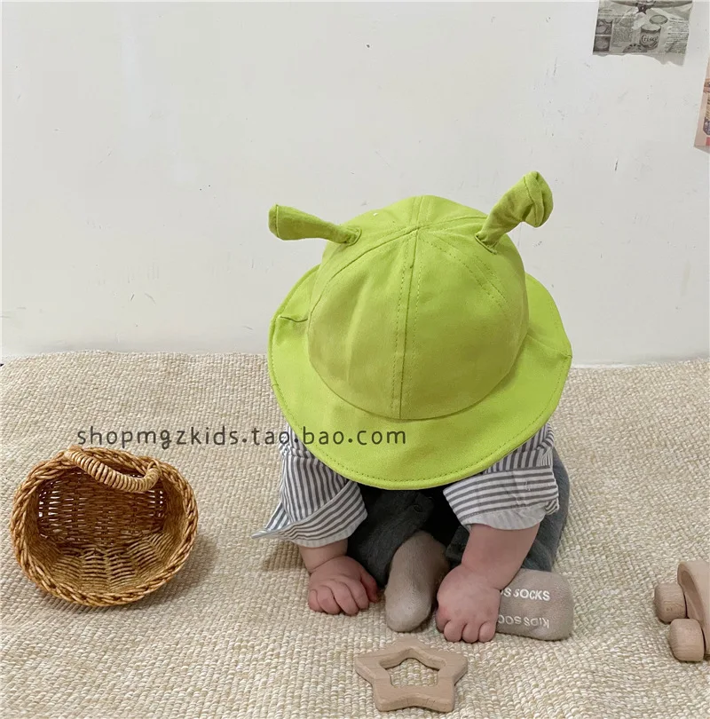 Spring and Autumn South Korean Fashion Children Funny Little Tentacles Green Cartoon Baby Duck Tongue and Fisherman Hat