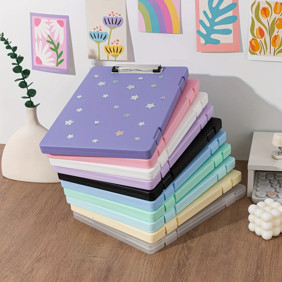 

Large-Capacity A4 File Organizer with Clipboard - Durable PP Material,Multi-Functional Document Holder for Students & Office Use