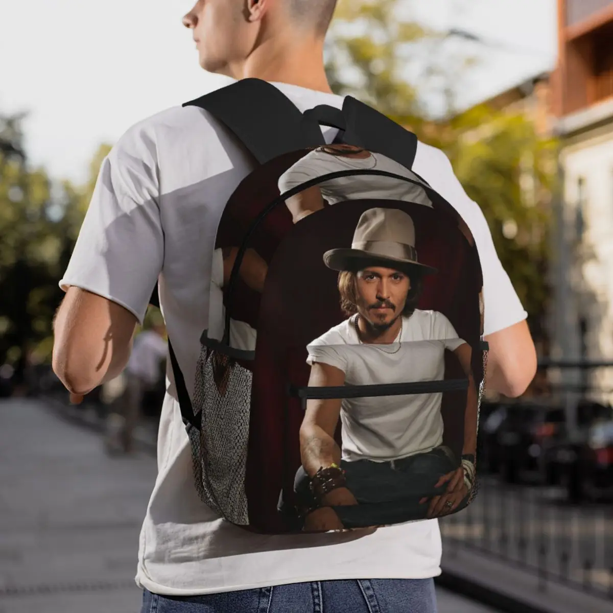 Johnny Depp Backpack Daypack Large Capacity Children BookBag School Bag Shoulder Bags for Men Women
