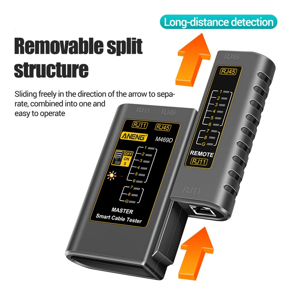 ANENG-RJ45 LANケーブルテスター,ネットワークケーブルテスター,rj11,rj12,cat5,utp,ネットワークツール,a,m469dの修復