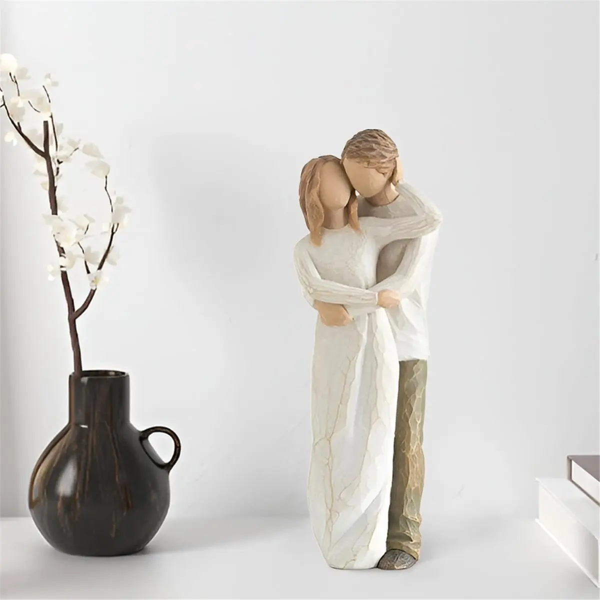 Romantic Couple Statue,Couple Hug Kiss Figures, Wedding Anniversary Sculptures for Women and Men,for Women, Girlfriend